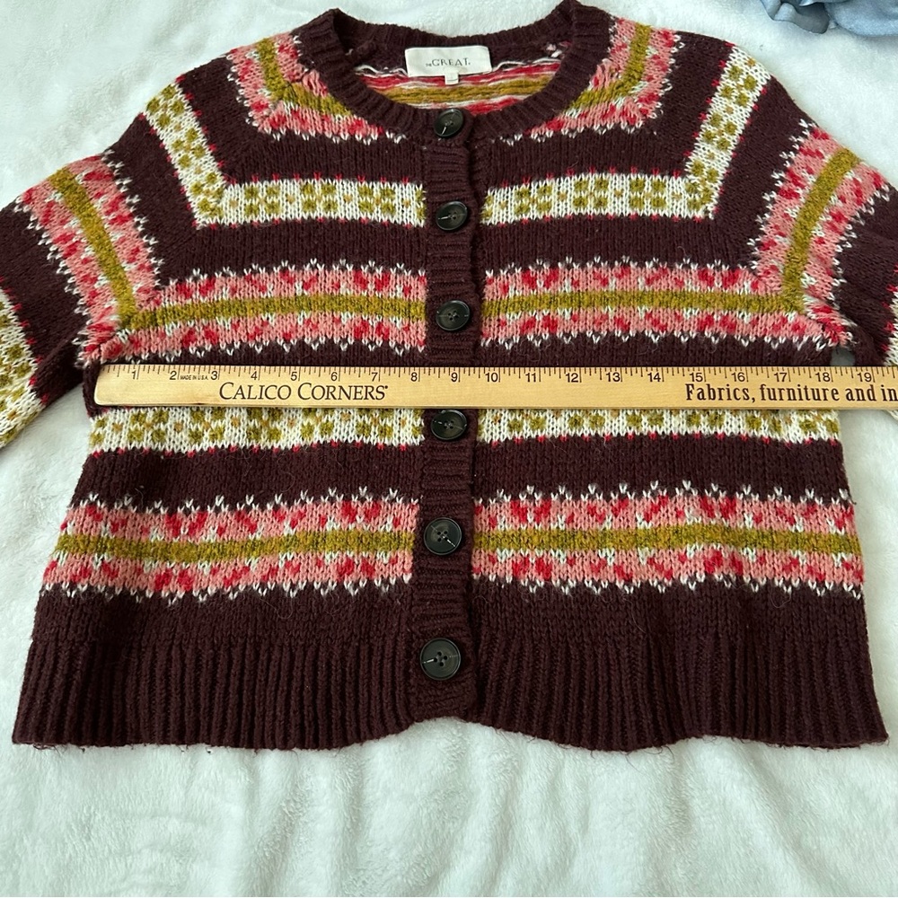 The Great. The Loom Cardigan Sweater Rosehip Medium - Picture 11 of 15